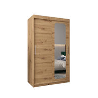 SCHWEBETÜRENSCHRANK 200/120/62 2-türig - Silberfarben/Eiche Artisan, Holz/Kunststoff (120/200/62cm) - MÖBEL KRYSPOL