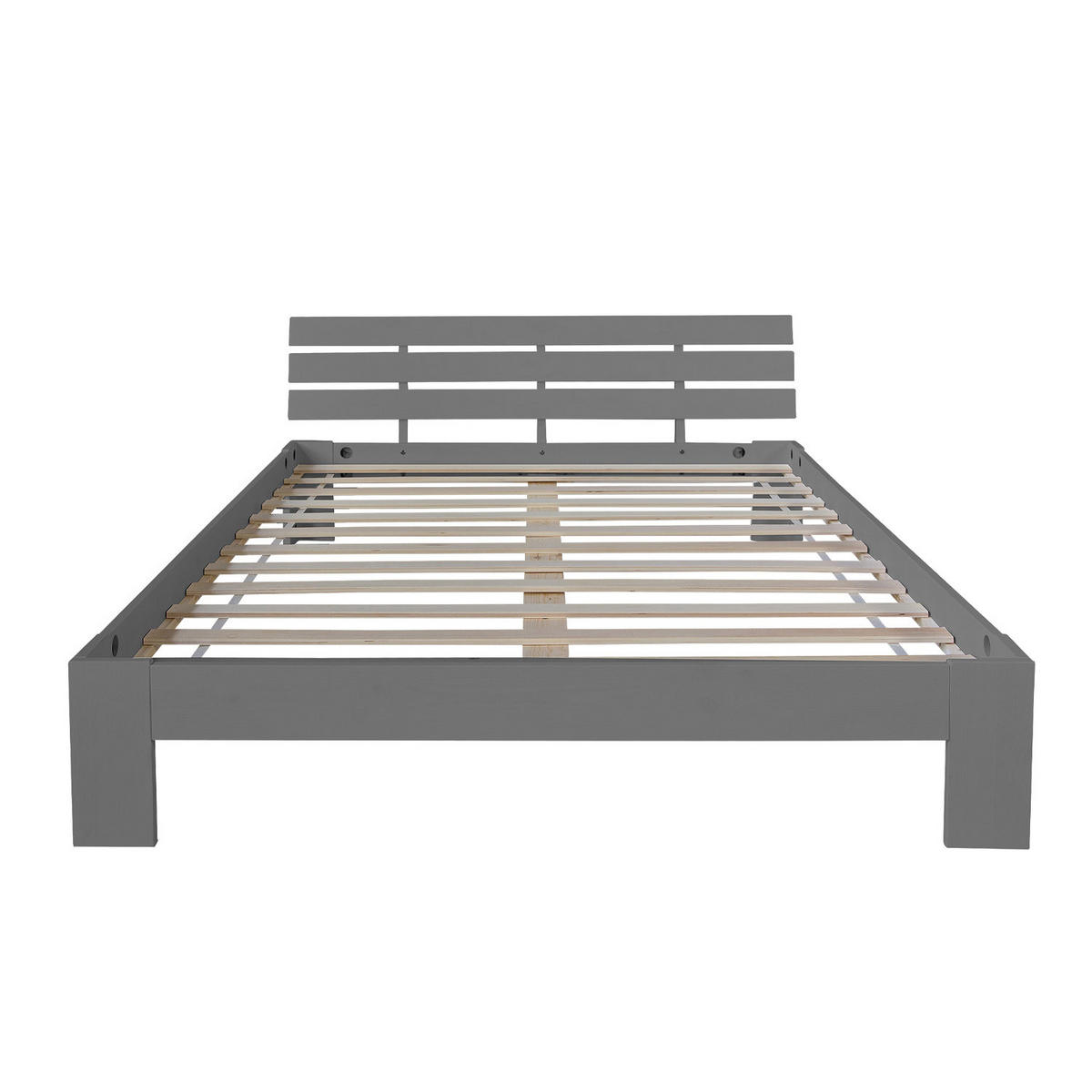 HOLZBETT 180/200 cm mit Lattenrost grau - Grau, Holz (180/200cm) - Homestyle4u
