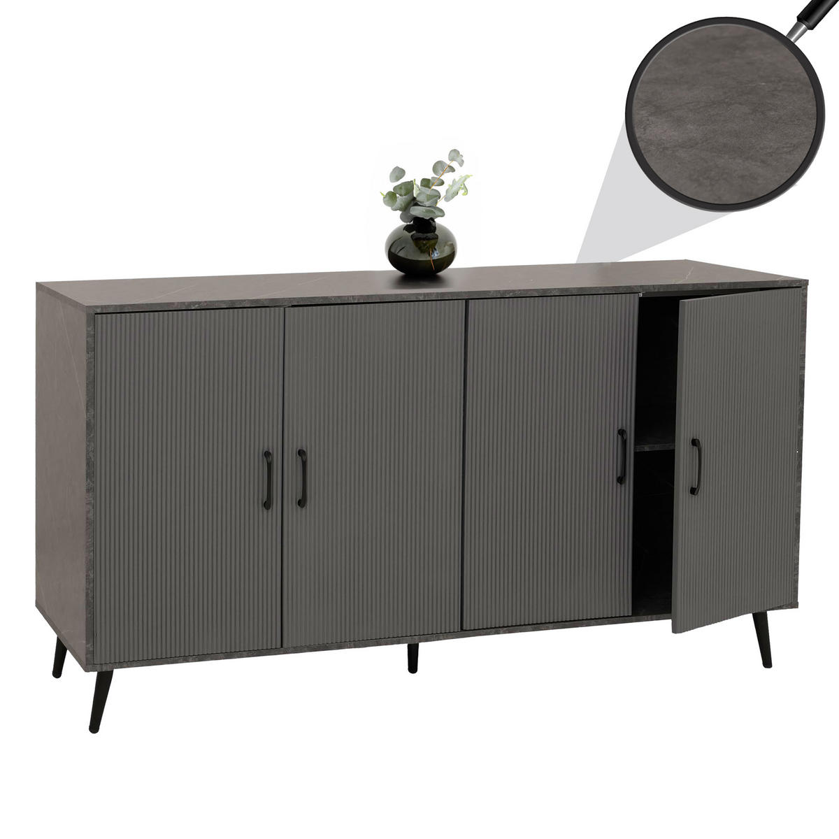 SIDEBOARD Grau - Grau, Holz (150/88/40cm) - MCW