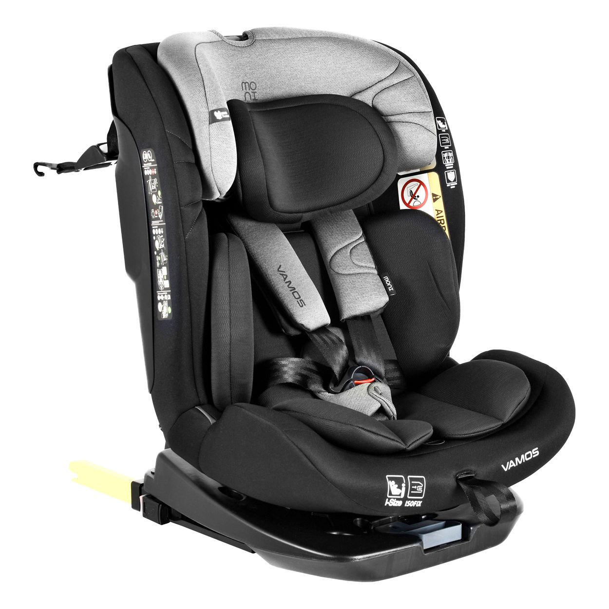 KINDERSITZ Vamos i-Size grau (40-150cm) Gruppe 0/1/2/3 Isofix Top Tether Gurt - Grau, Kunststoff (45/69/56cm) - Moni