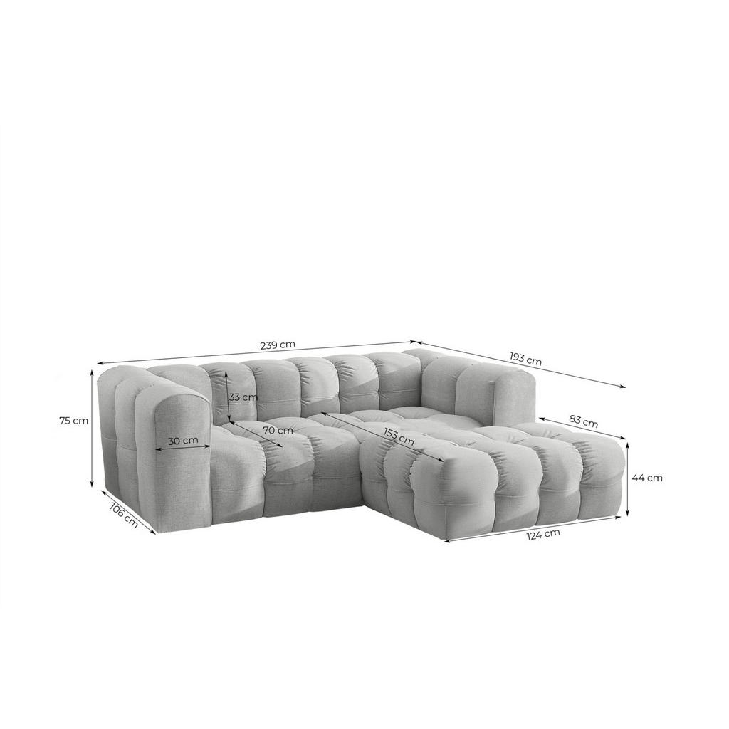 Thumbnail - Fun Möbel Ecksofa, Orange, Textil, Ottomane rechts, 239x193 cm, Wohnzimmer, Sofas & Couches, Wohnlandschaften, Ecksofas