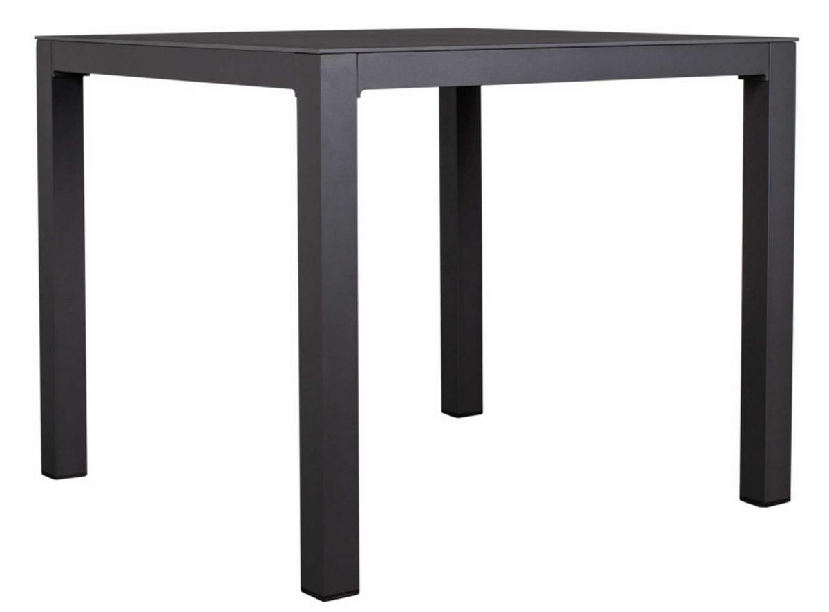GARTENTISCH Tarifa 90 x 90 cm dark grey Aluminium - Schwarz, Metall (90/90/76cm) - Mr. Deko