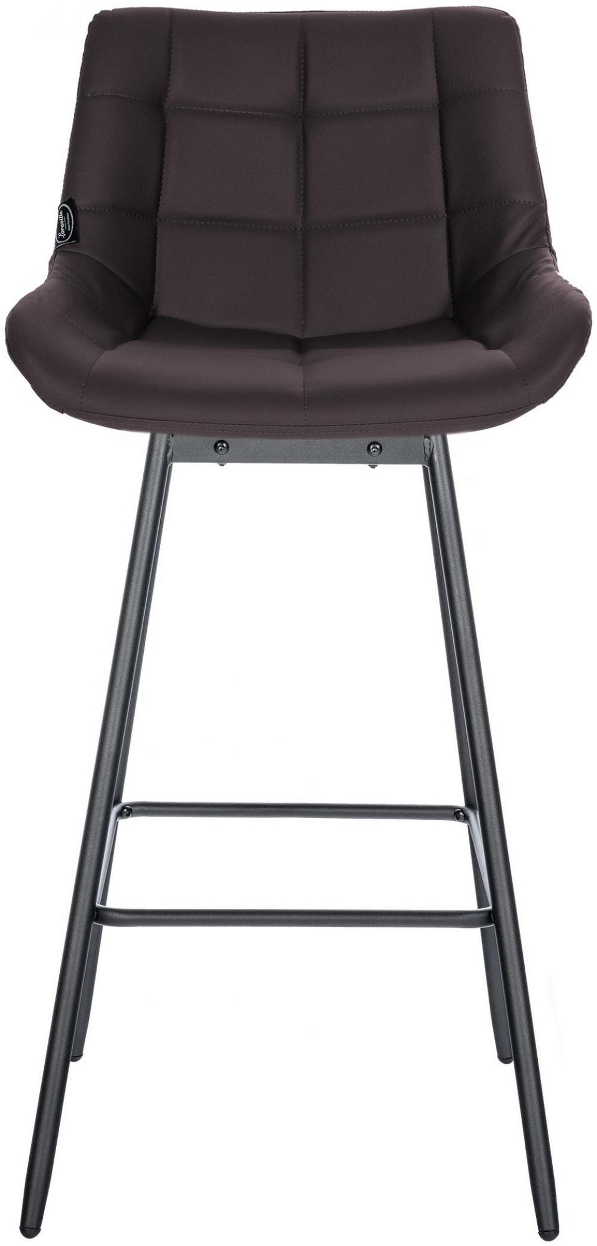 BARHOCKER Lederlook braun - Schwarz/Braun, Textil/Metall (49/105/56cm) - CLP