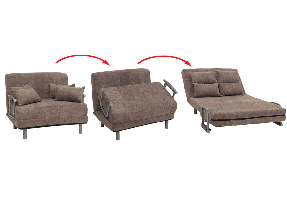 SCHLAFSESSEL Braun - Braun, Textil (105/80/190cm) - MCW