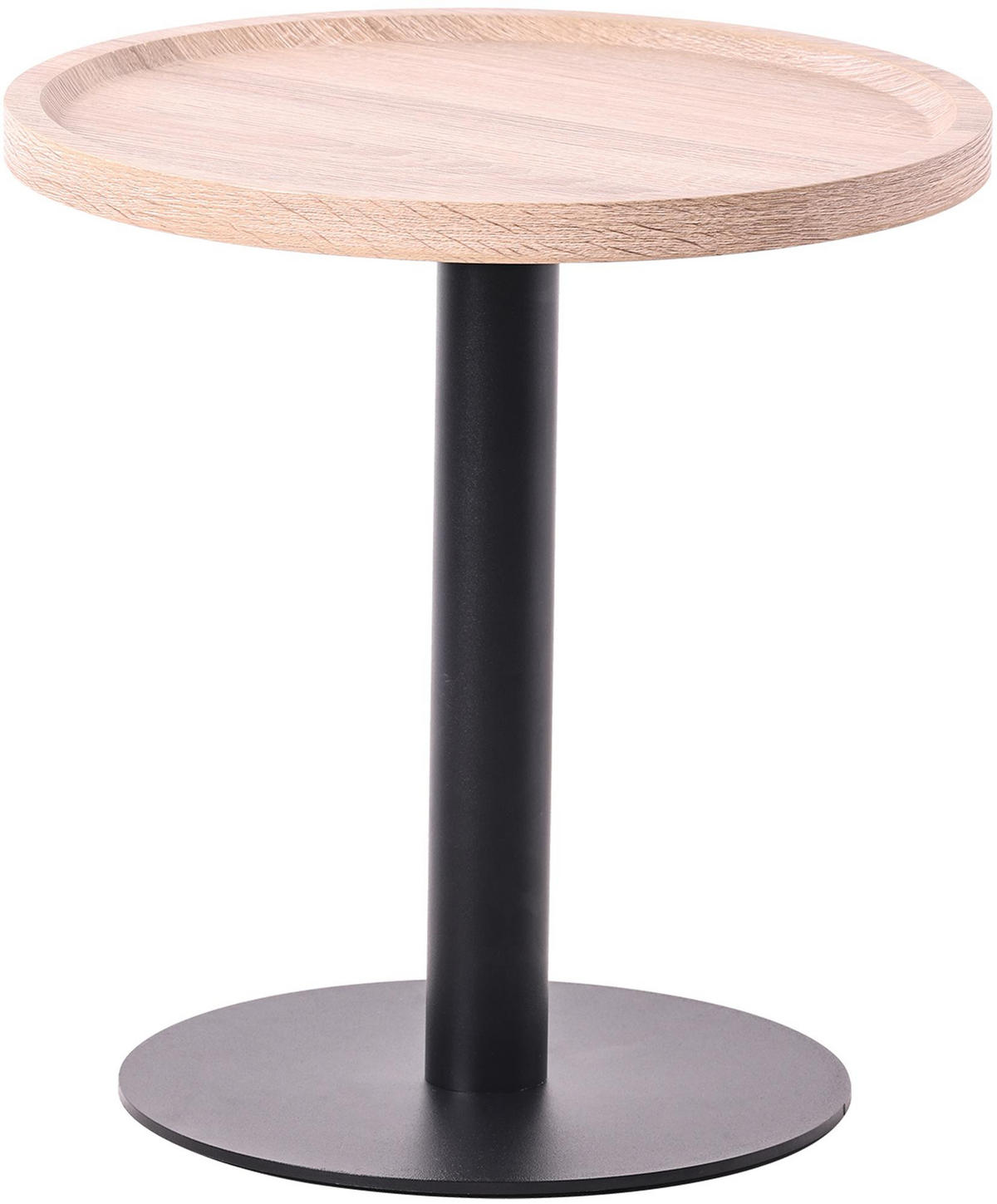 BEISTELLTISCH Kombi Set Holz Eiche - Eichefarben/Schwarz, Holz/Metall (40/40/42cm) - CLP
