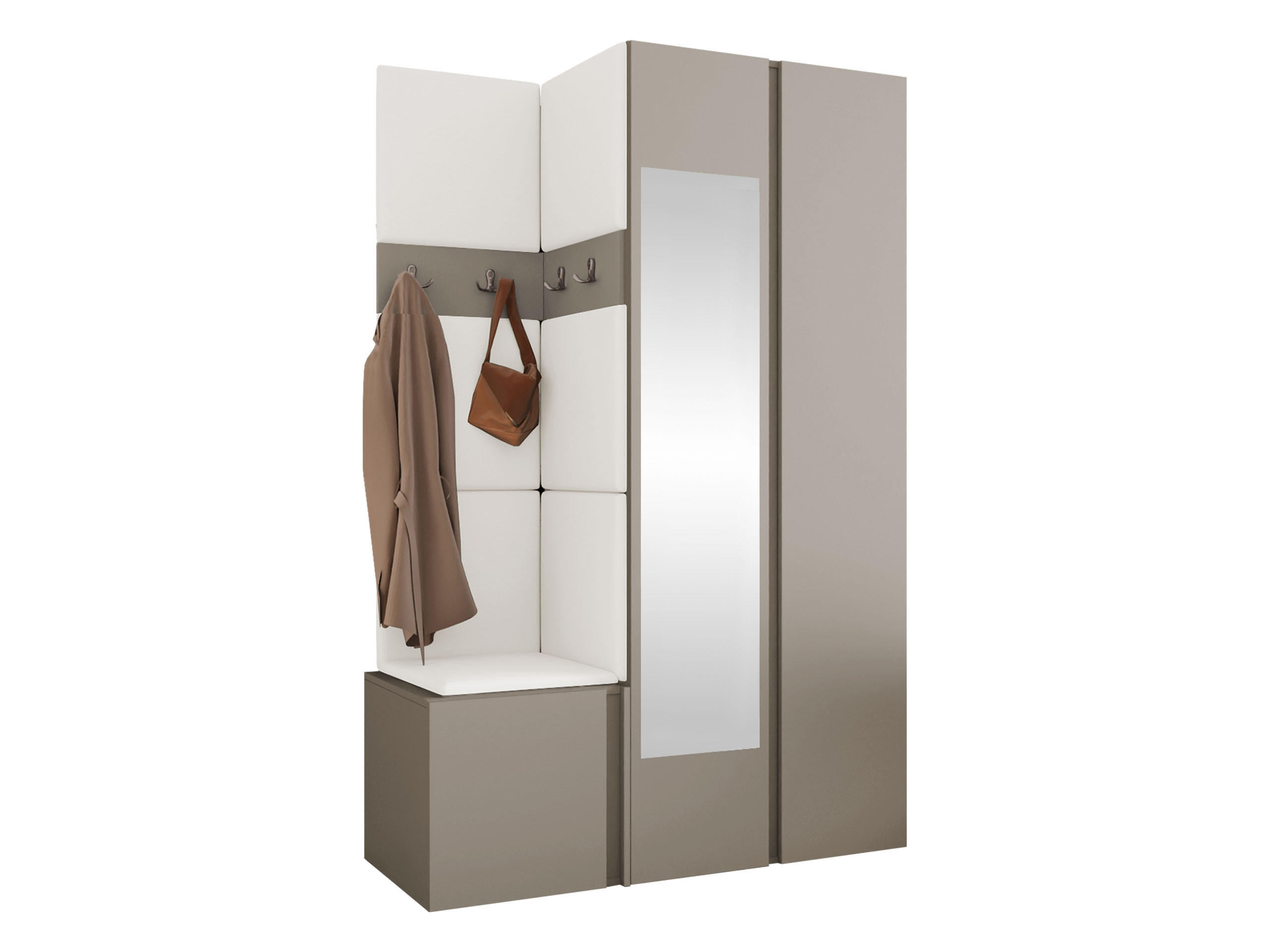 GARDEROBEN-SET Orion XXVI - Kaschmir/Weiß, Holzwerkstoff/Kunststoff (116/186/46cm) - MIRJAN24