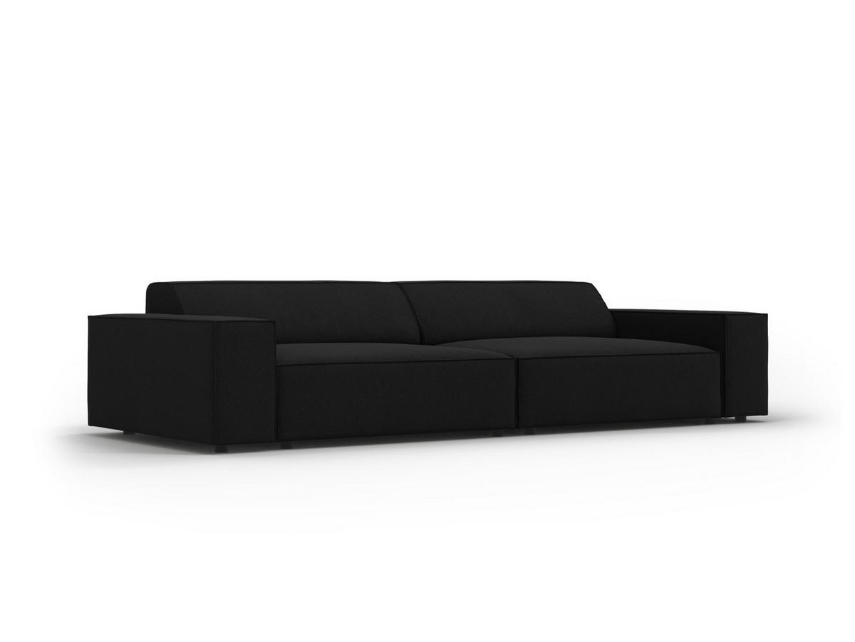 SOFA Jodie aus strukturiertem Stoff schwarz 4 Sitzplätze - Schwarz, Textil (102/70/244cm) - Micadoni
