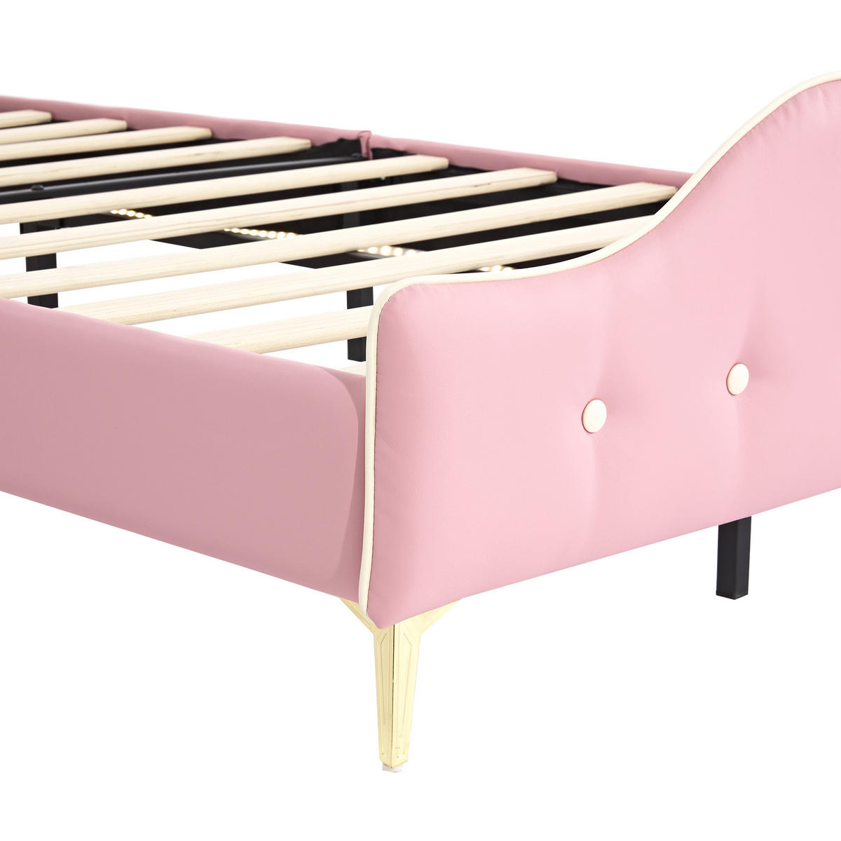KINDERBETT 90/200 cm Rosa + Weiß - Pink/Weiß, Kunststoff