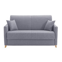 SCHLAFCOUCH Grau Matratze 13 cm 2-3-Sitzer SKANDY - Grau, Textil (95/95/158cm) - Miliboo