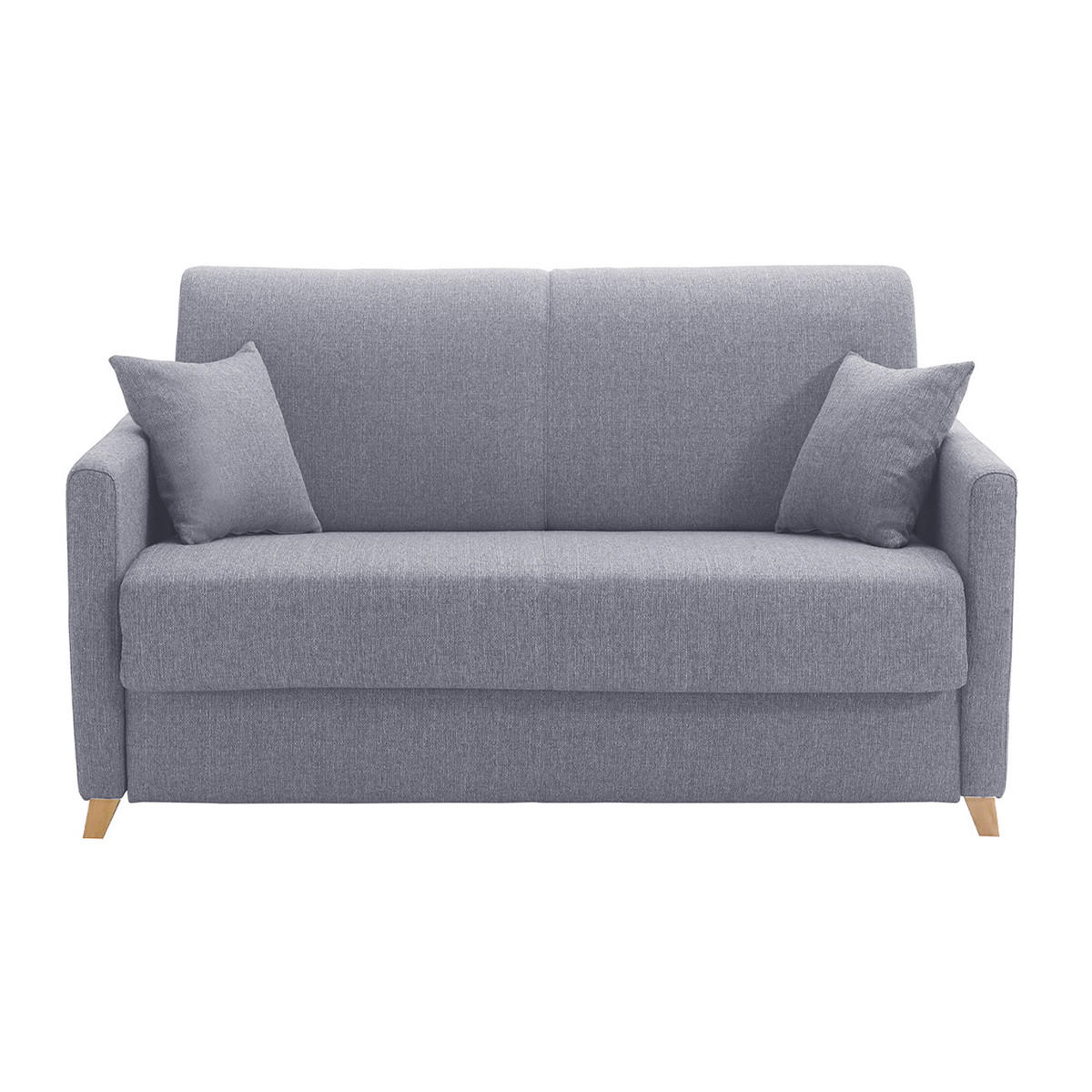 SCHLAFCOUCH Grau Matratze 13 cm 2-3-Sitzer SKANDY - Grau, Textil (95/95/158cm) - Miliboo