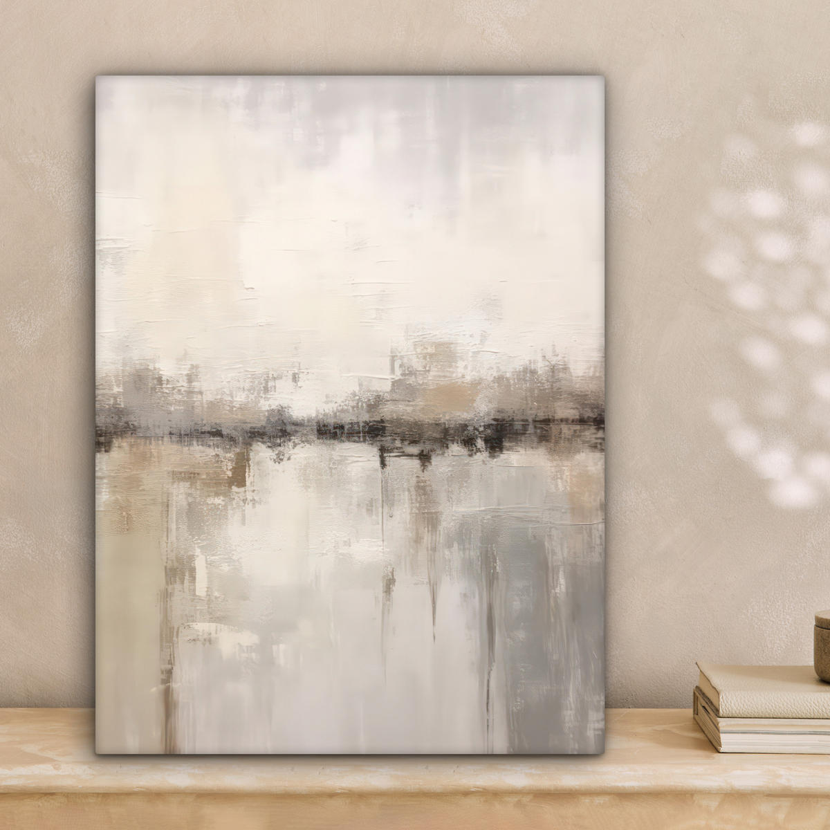 LEINWANDBILD Moderne Kunst - Abstrakt - Beige 30x40 cm - Beige, Textil (30/40cm) - MuchoWow