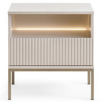 NACHTTISCH FONTE, Cremefarbig - Creme, Holzwerkstoff (56/53/39cm) - KONSIMO®