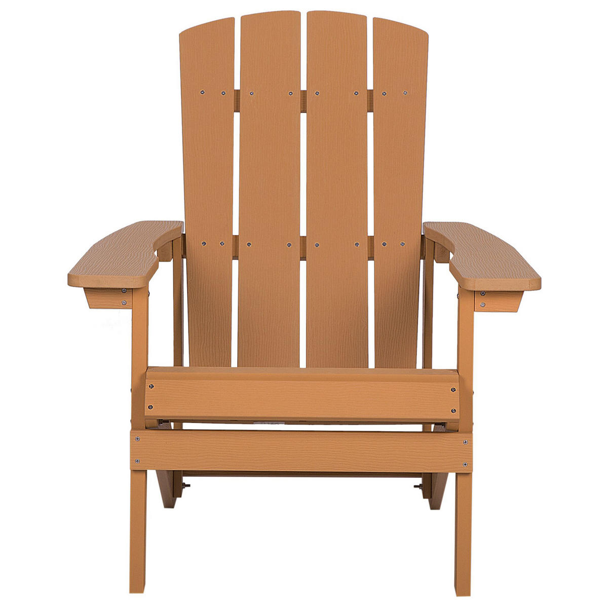 GARTENSTUHL mit Fußhocker Kunstholz hellbraun Adirondack - Hellbraun, Kunststoff (75/88/88cm) - Beliani