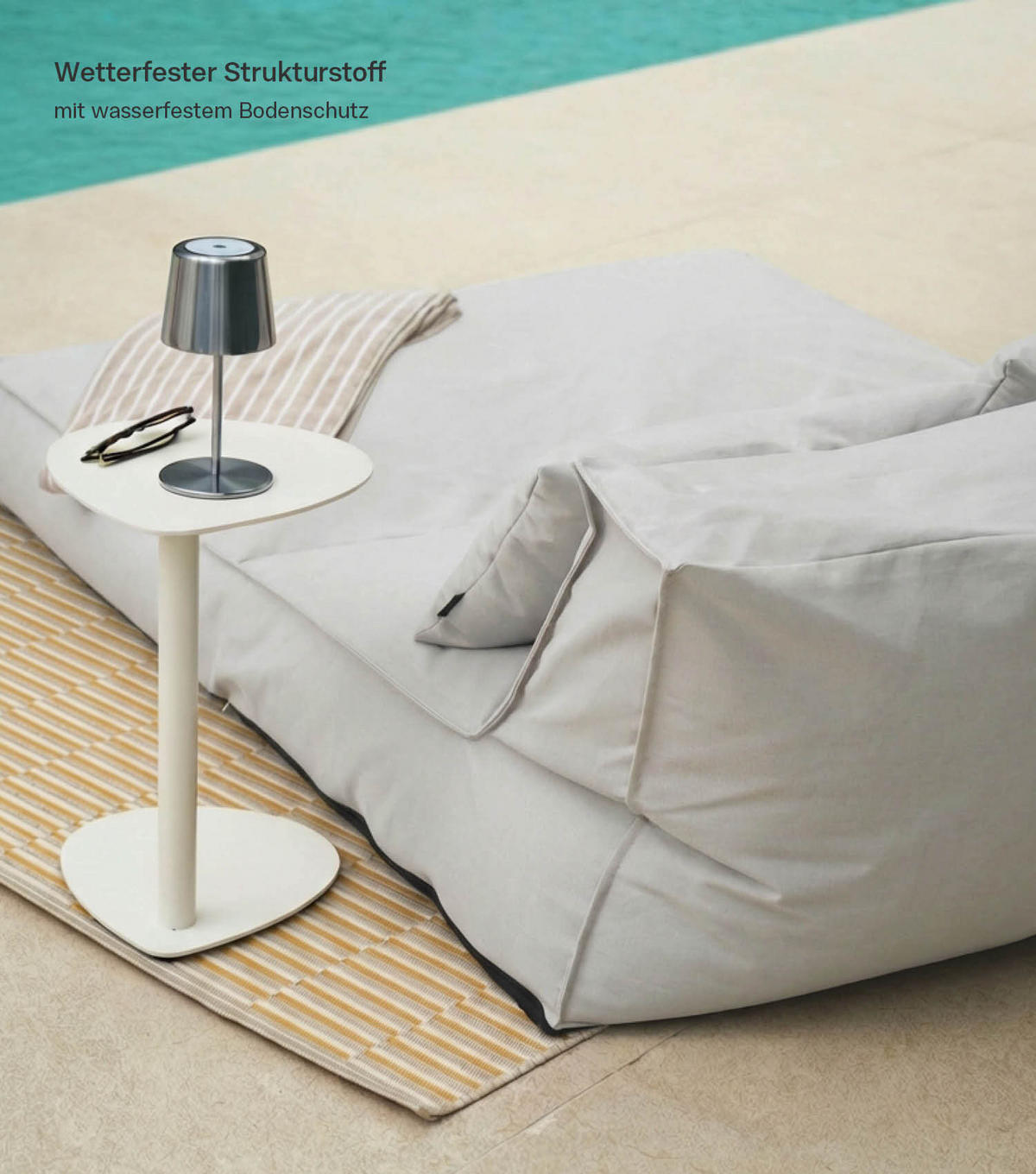 OOUTDOOR-LOUNGE Das Daybed - Grau, Textil (130/55/150cm) - Mokebo