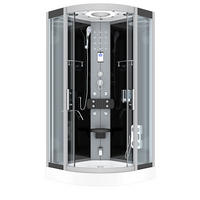 DAMPFDUSCHE Duschkabine D58-03T2 sw 80x80 - Schwarz, Glas/Kunststoff (80/80/215cm) - AcquaVapore by Sandra Jentho