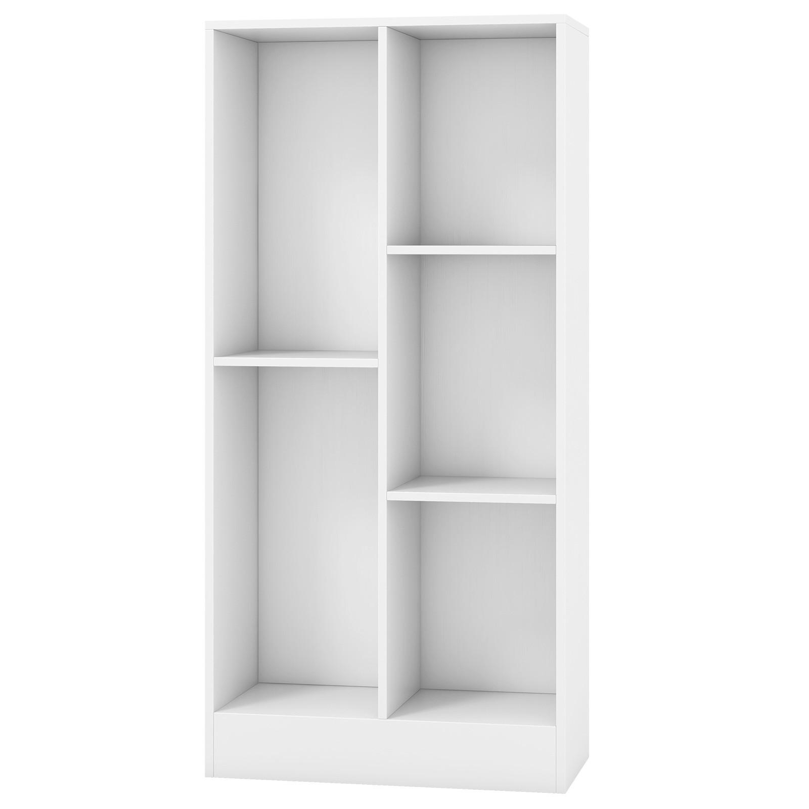 BUCHERREGAL Weiß - Weiß, Holz (24/104/50cm) - COSTWAY