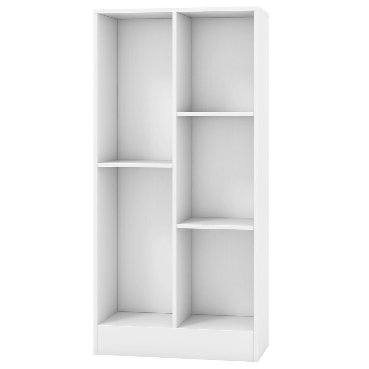 BUCHERREGAL Weiß - Weiß, Holz (24/104/50cm) - COSTWAY