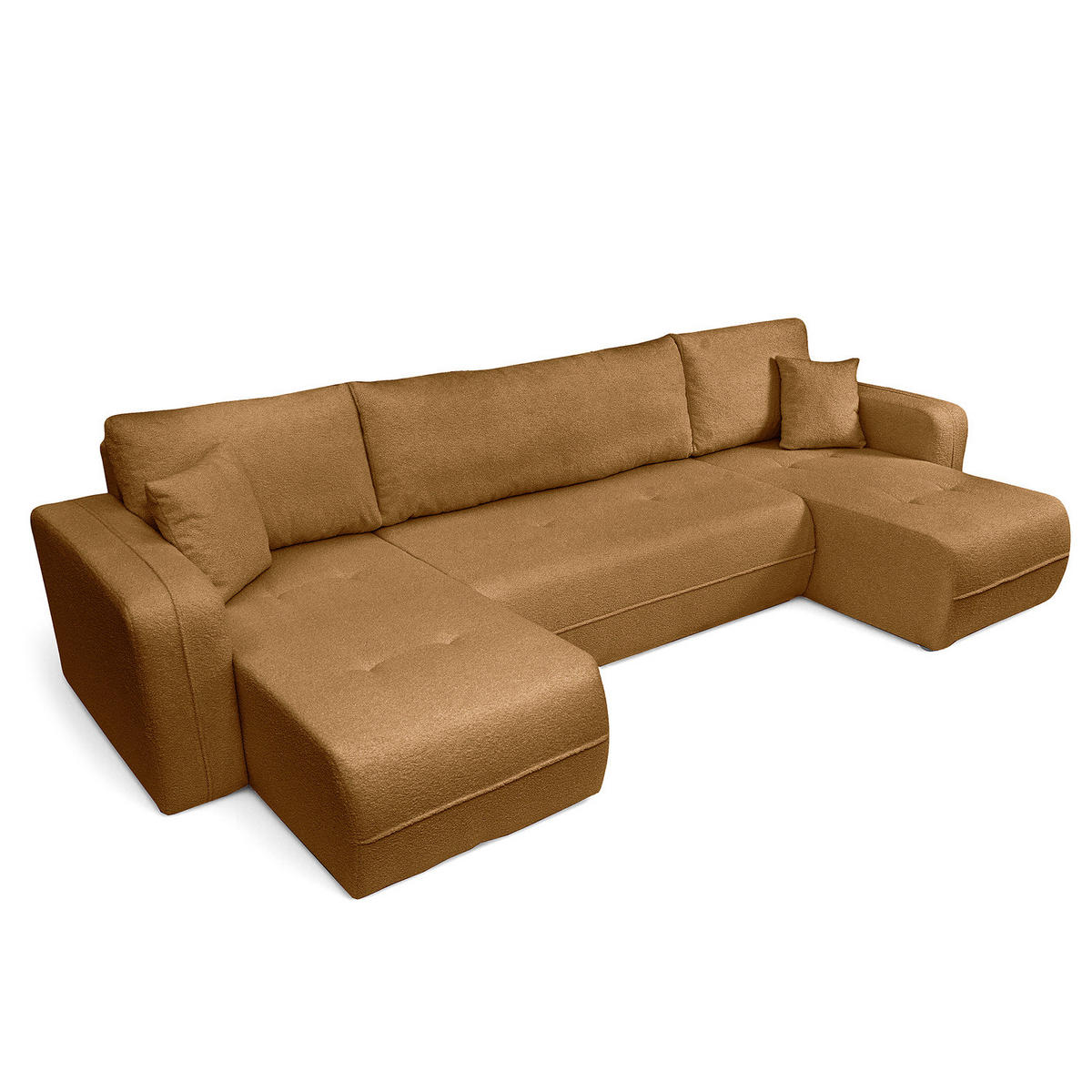 WOHNLANDSCHAFT - Beige/Schwarz, Kunststoff/Textil (312/82/145cm) - home24