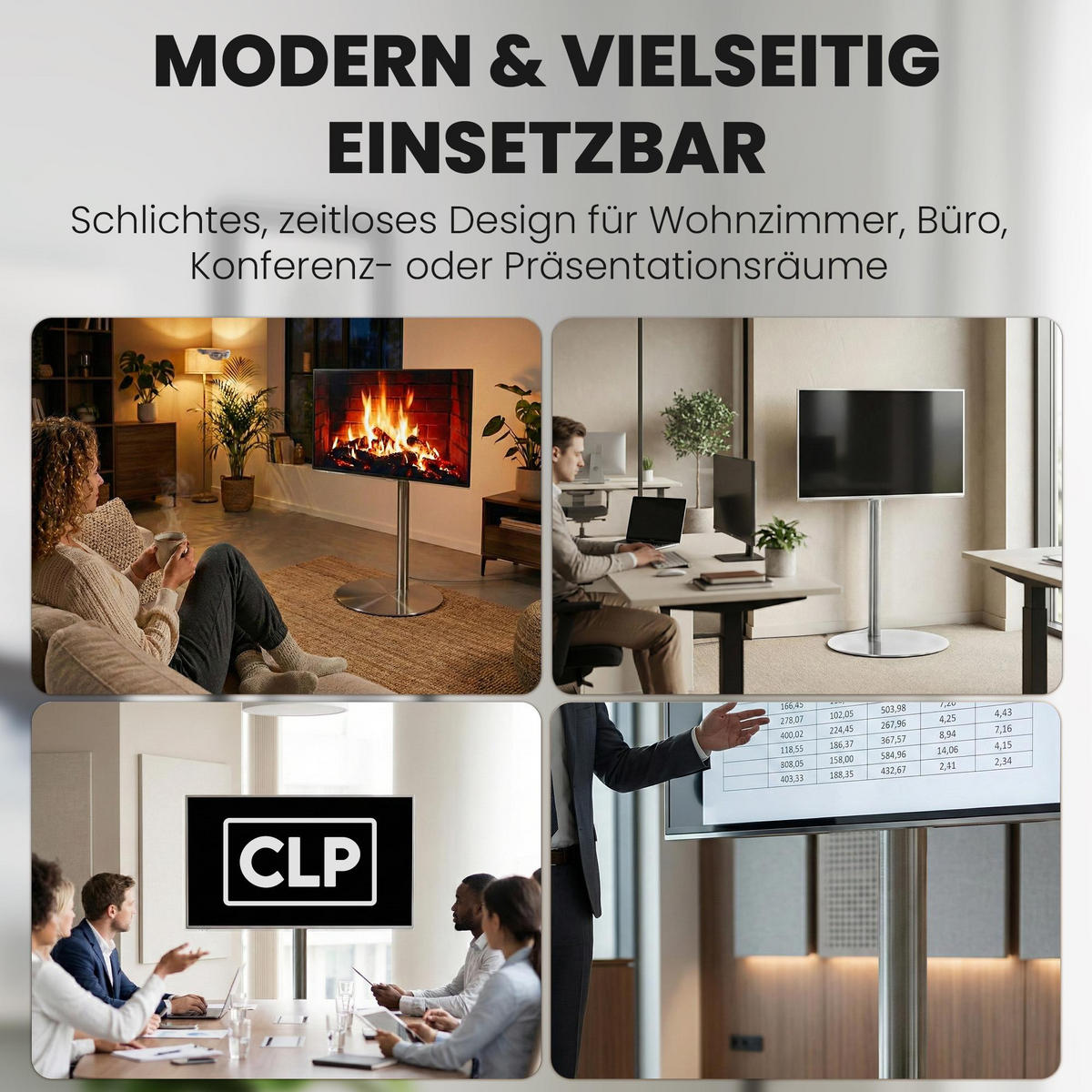 TV RACK Metall Edelstahl - Edelstahlfarben, Metall (64/100/53cm) - CLP