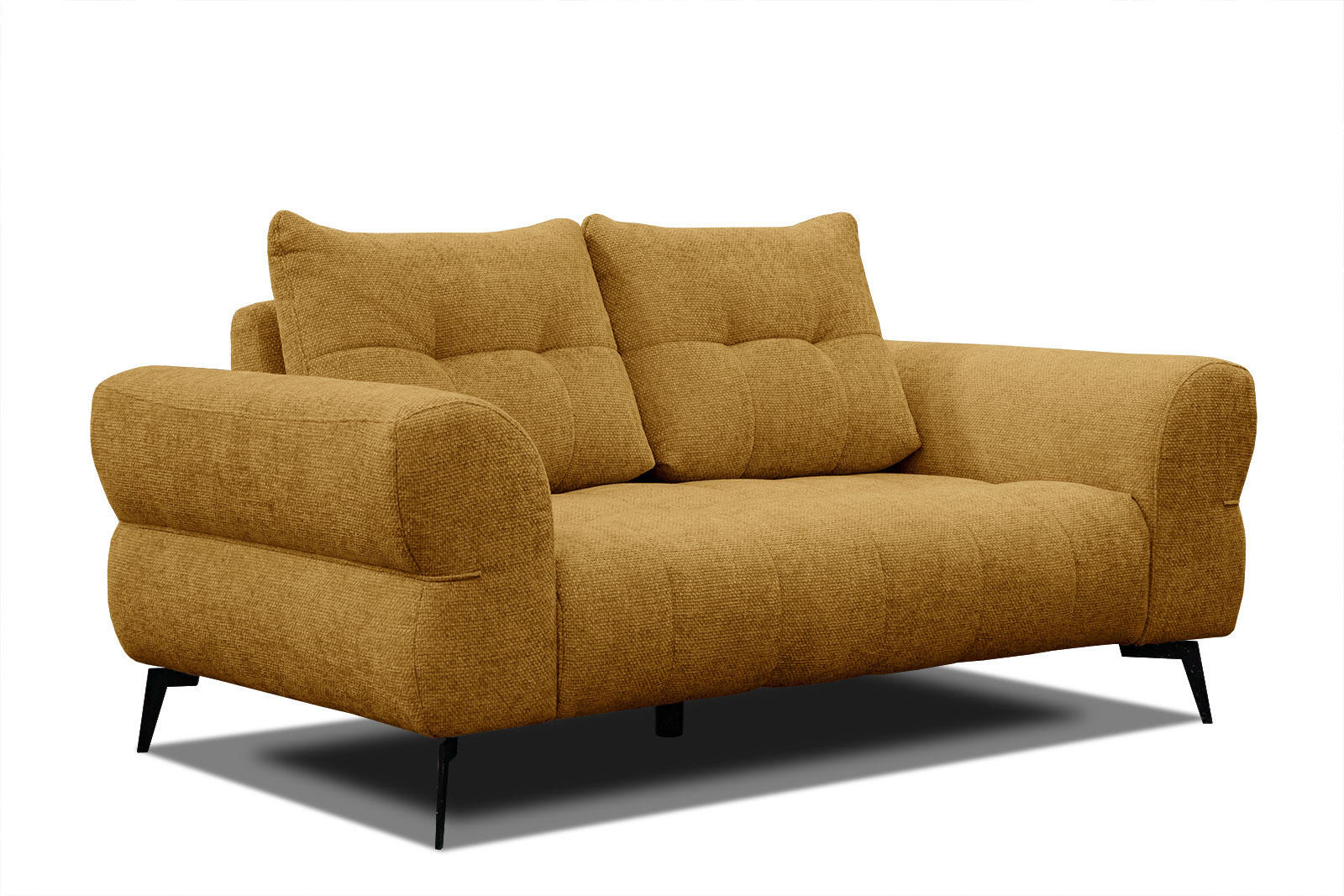 SOFA SALVINI 2-Sitzer, dunkelgelb - Dunkelgelb/Schwarz, Holzwerkstoff/Textil (176/88/99cm) - Courtois Laville