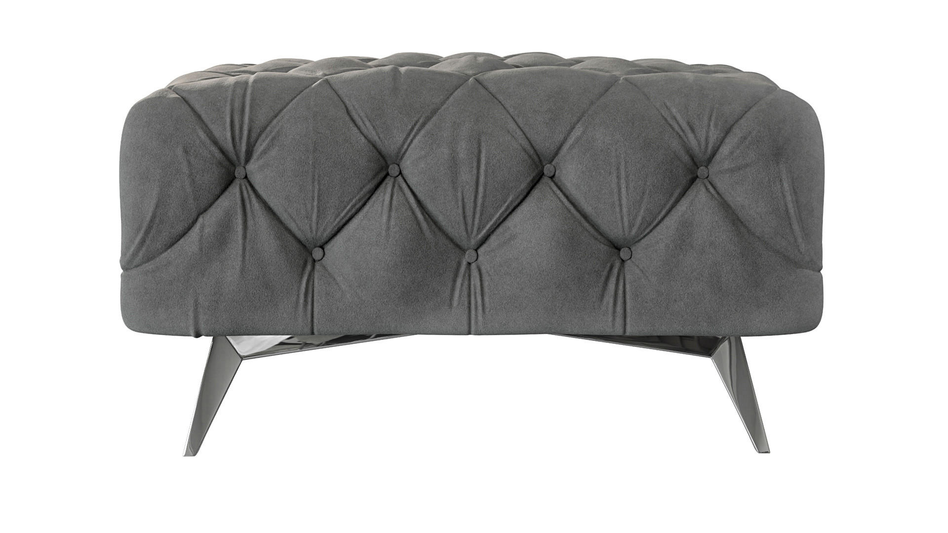 Thumbnail - S-Style Möbel Hocker, Grau, Textil, Echtholz,Buche, Birke, 1-Sitzer, Füllung: Polyetherschaumkern, 80x45x80 cm, Blauer E...