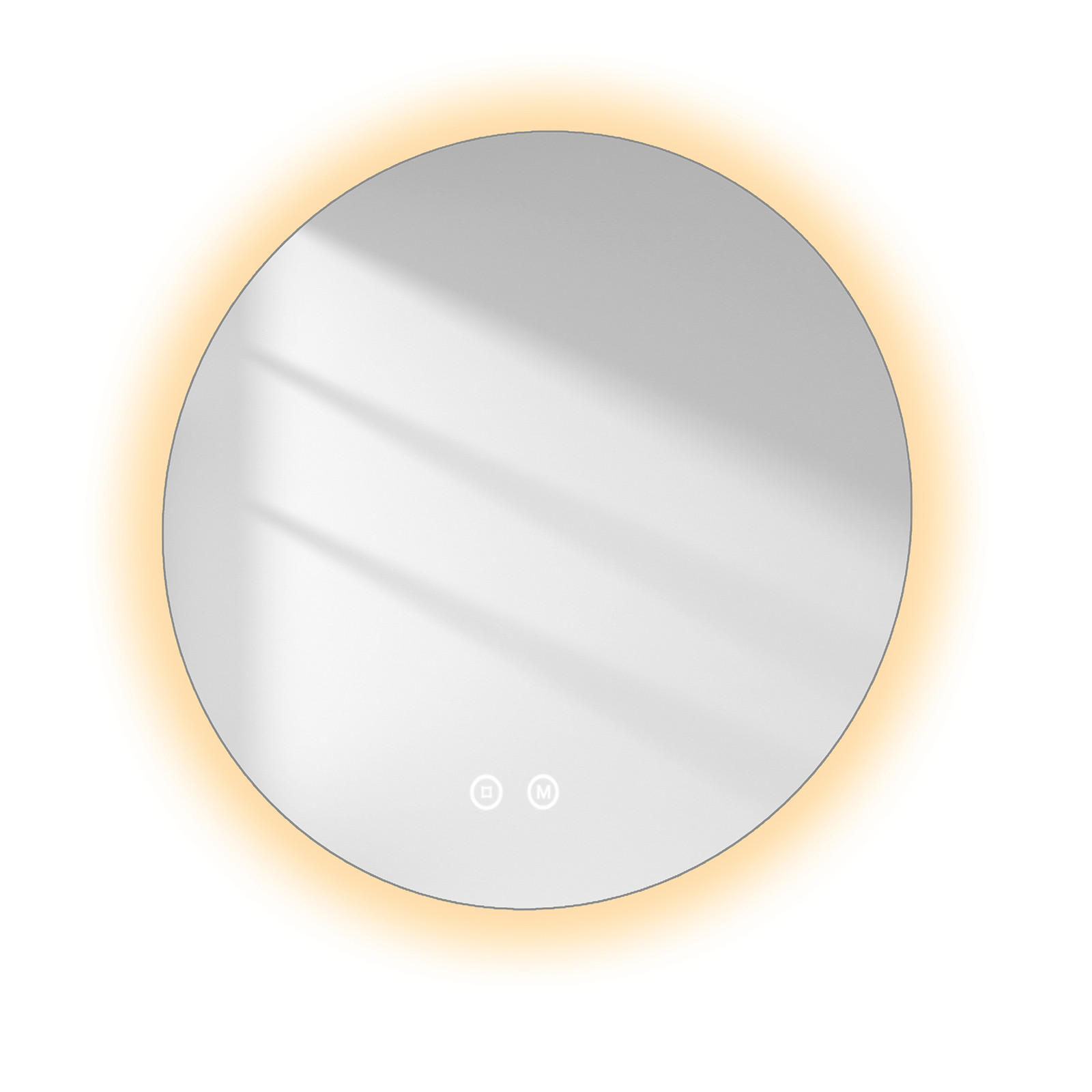 BADSPIEGEL rund mit Beleuchtung rahmenlos Ø70 cm - Weiß, Glas (70/3/70cm) - EMKE