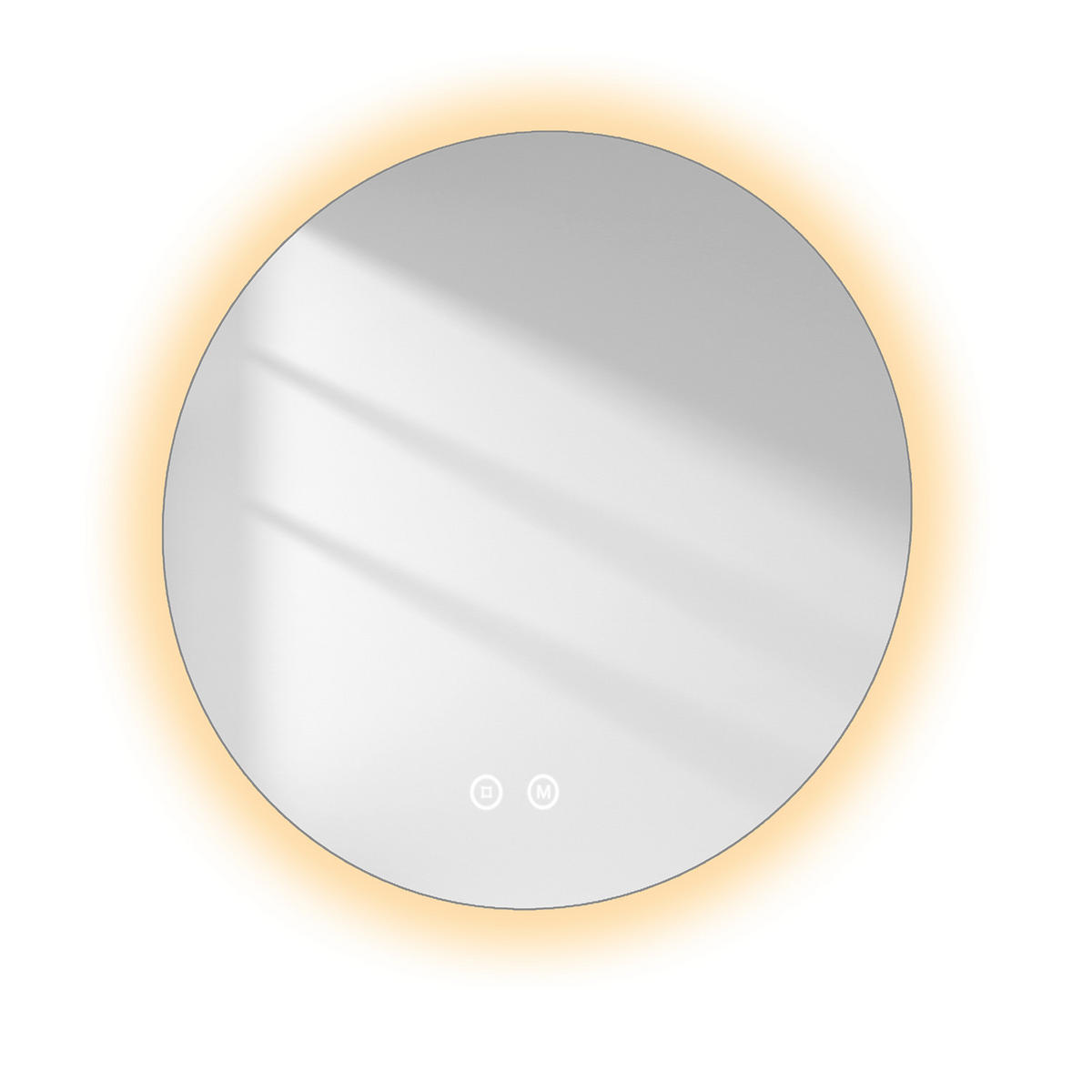 BADSPIEGEL rund mit Beleuchtung rahmenlos Ø70 cm - Weiß, Glas (70/3/70cm) - EMKE