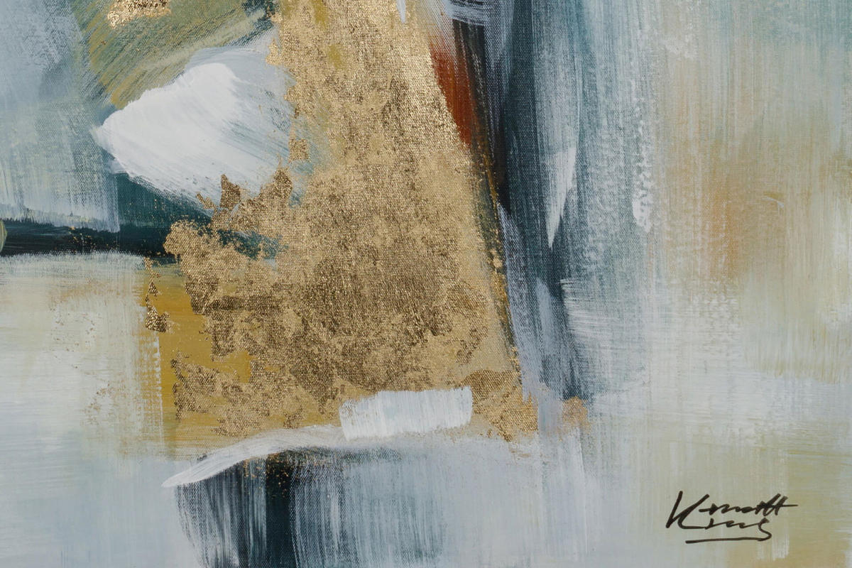ACRYLBILD HANDGEMALT 75/100 cm - Blau, Holz/Textil (1.8/100cm) - KUNSTLOFT