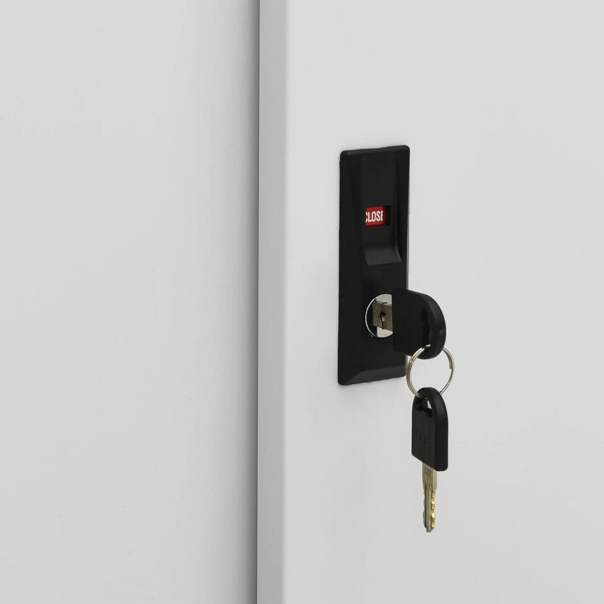 AKTENSCHRANK mit 3 Fächer und abschließbare Schiebetüren, 90/40/90 cm, aus Stahl, in Hellgrau - Hellgrau/Grau, Metall (40/90/90cm) - vidaXL