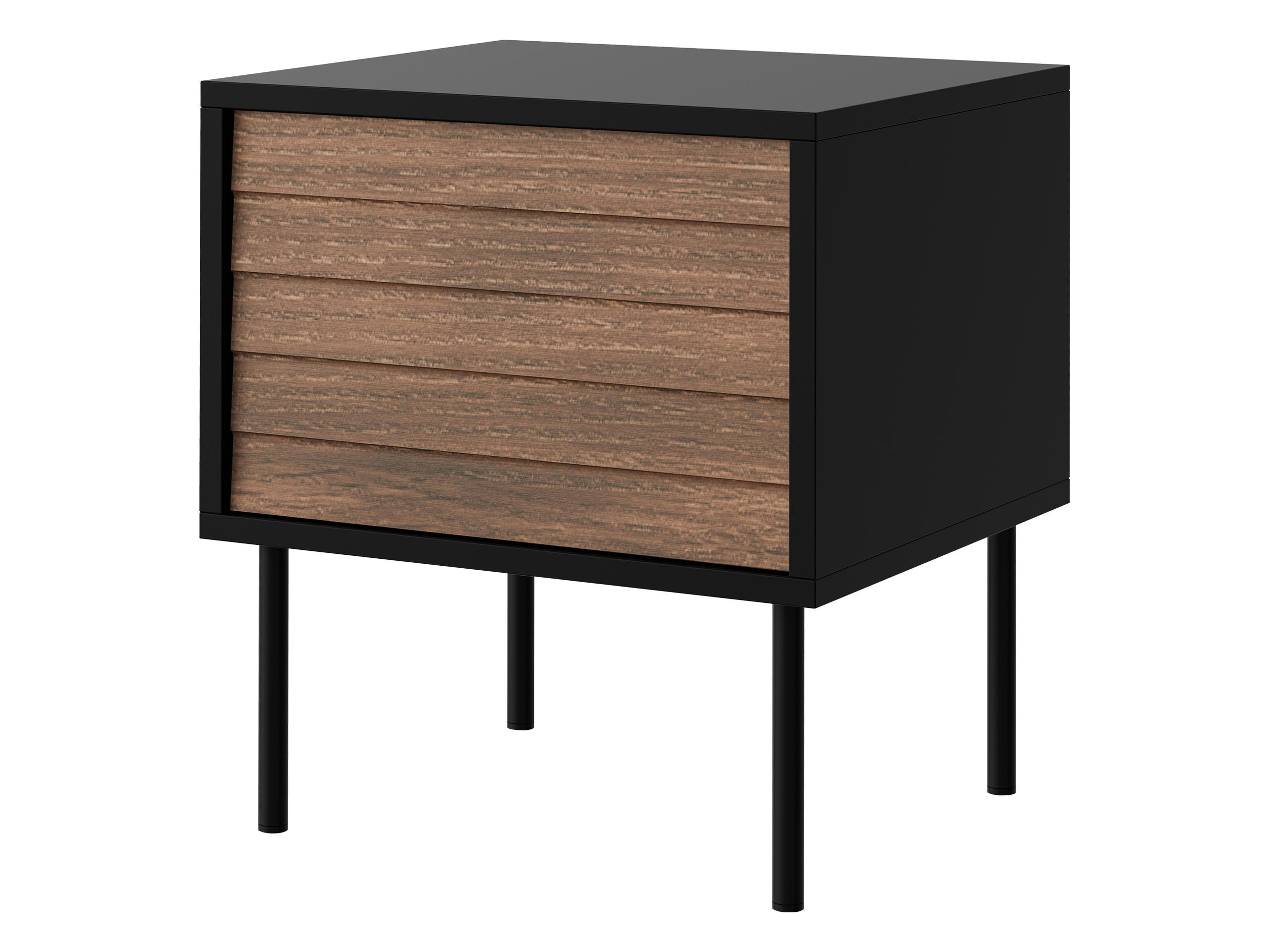 NACHTTISCHE-SET Cortina - Schwarz/Braun, Holzwerkstoff/Metall (45/51/40cm) - MIRJAN24