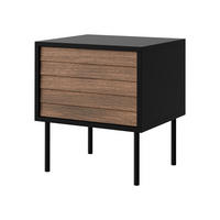 NACHTTISCHE-SET Cortina - Schwarz/Braun, Holzwerkstoff/Metall (45/51/40cm) - MIRJAN24