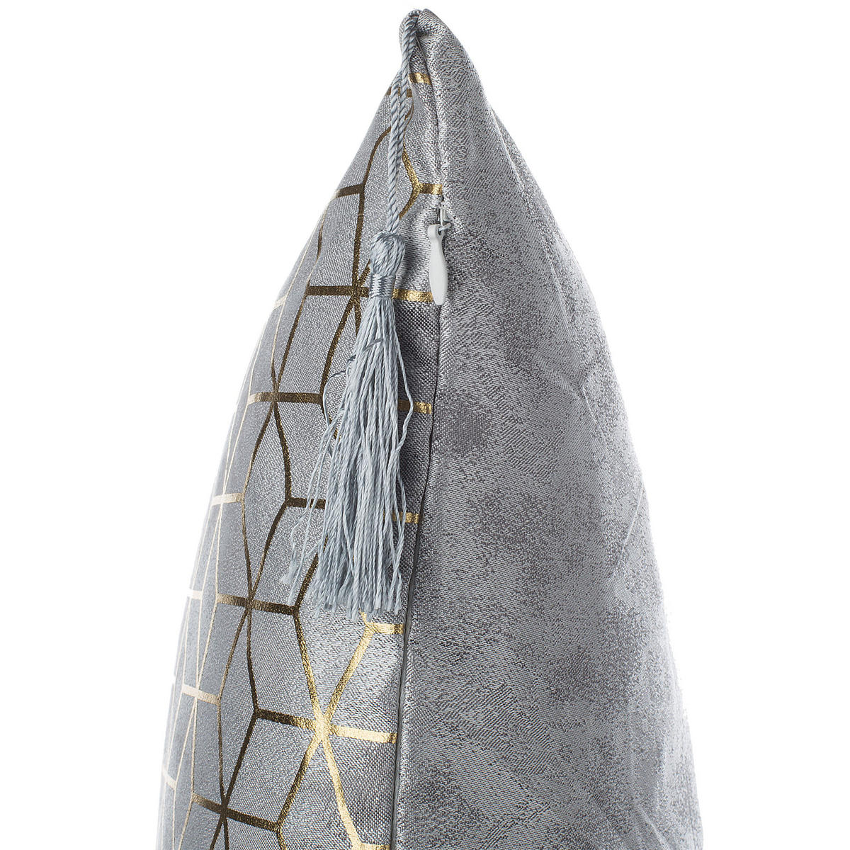 DEKOKISSEN 2er-Set Silber 45/45 cm Camellia - Silberfarben, Textil (45/45cm) - Beliani