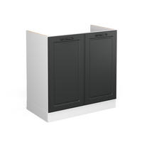 SPÜLENUNTERSCHRANK R-Line Anthrazit Landhaus 80 cm ohne AP - Dunkelgrau/Anthrazit, Holzwerkstoff (80/81.6/46cm) - Vicco