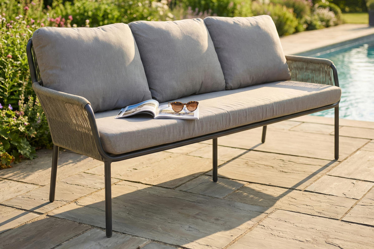 LOUNGESOFA Concord 198x86x59 cm, Metall, Taupe - Taupe, Metall (198/86/59cm) - dasmöbelwerk