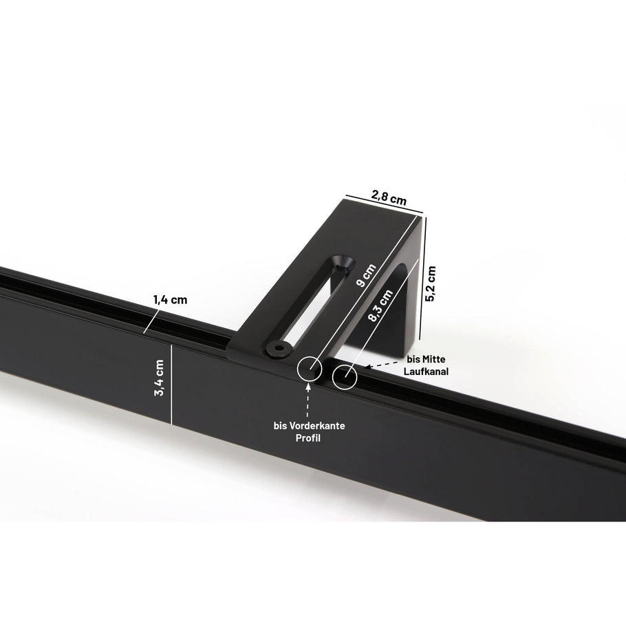 GARDINENSCHIENE 1-lauf Loft 190cm - Schwarz, Metall (190cm) - Deco-Raum