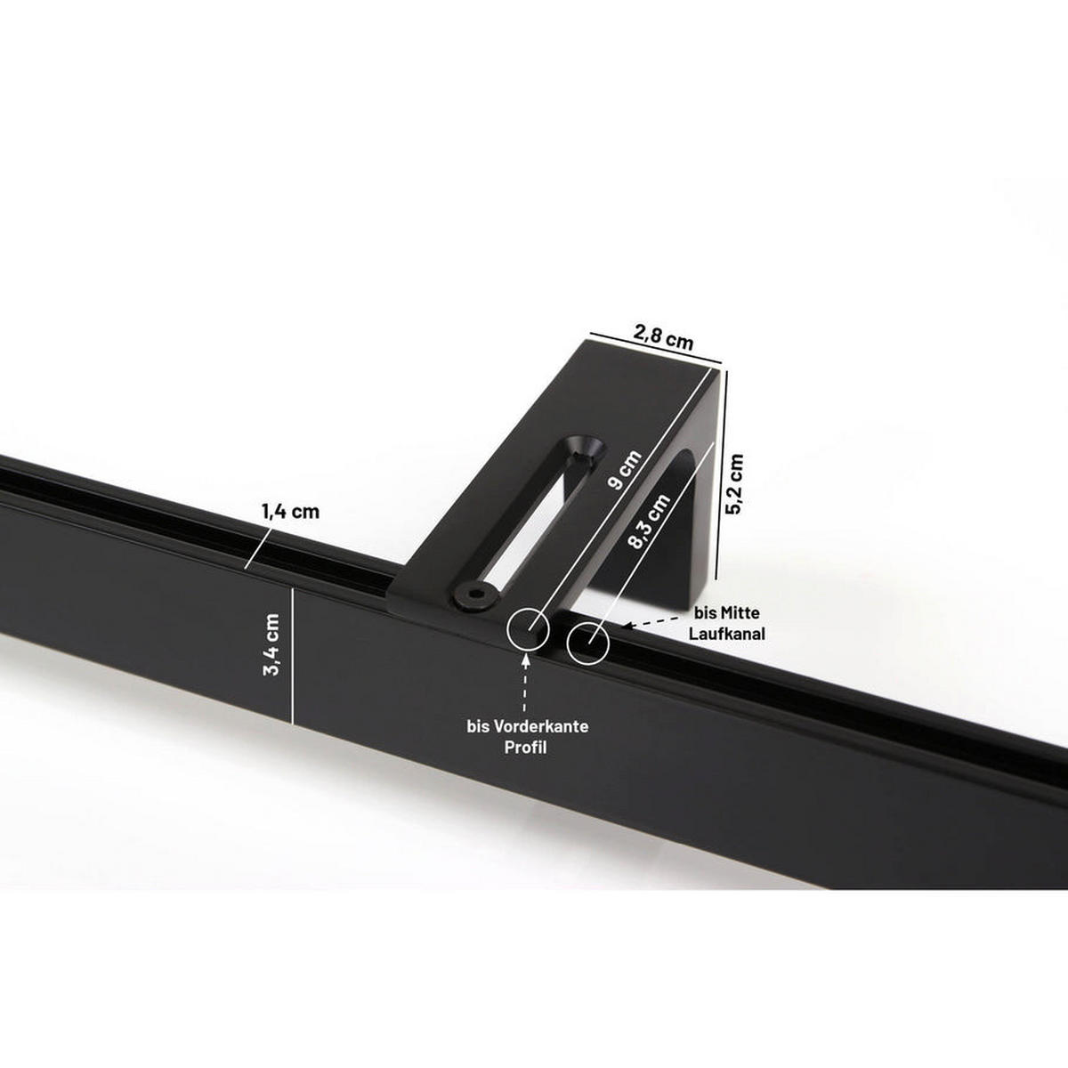 GARDINENSCHIENE 1-lauf Loft 270cm - Schwarz, Metall (270cm) - Deco-Raum