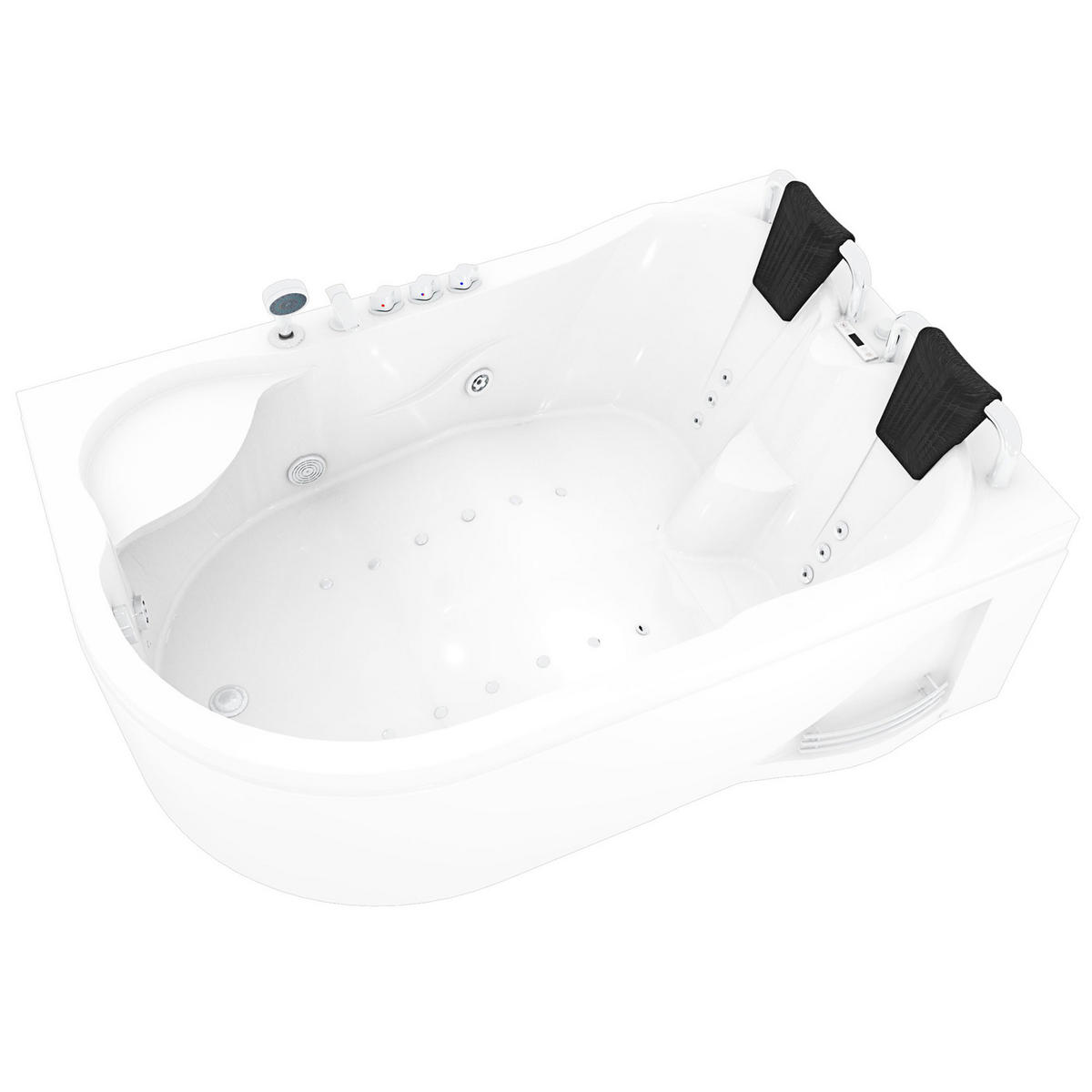 WHIRLPOOL Pool Badewanne Eckwanne Wanne W23H-TH-L - Weiß, Glas/Kunststoff (120/80/182cm) - AcquaVapore by Sandra Jentho