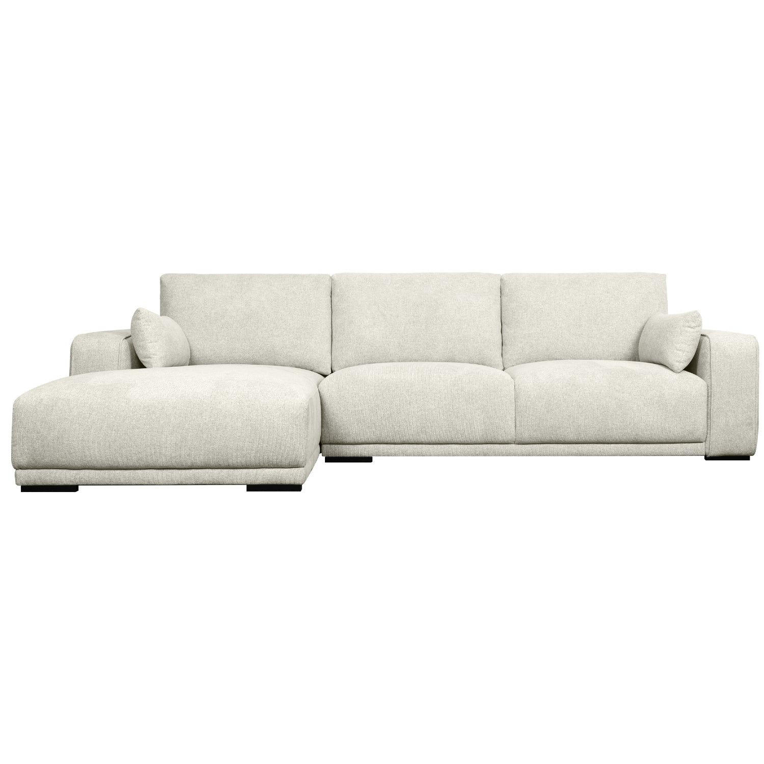 ECKSOFA Webstoff Beige - Beige/Schwarz, Holz/Textil (105/305cm) - Furnhouse