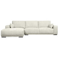 ECKSOFA Webstoff Beige - Beige/Schwarz, Holz/Textil (105/305cm) - Furnhouse