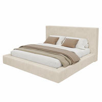 POLSTERBETT 160/200 mit gepolstertem Kopfteil und Lattenrost in Beige - Beige, Holzwerkstoff/Textil (160/200cm) - EVRYAE
