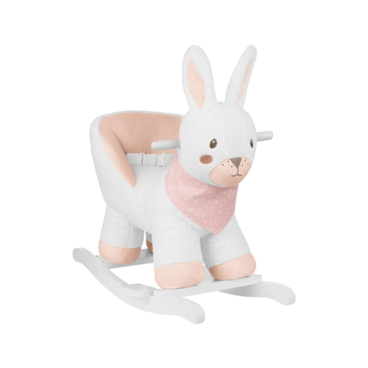 SCHAUKELTIER Hase rosa Plüsch, Sicherheitsgurt, Rückenlehne, Fußstützen, ab 12 Monate - Rosa, Textil (33/55/68cm) - Kikka boo