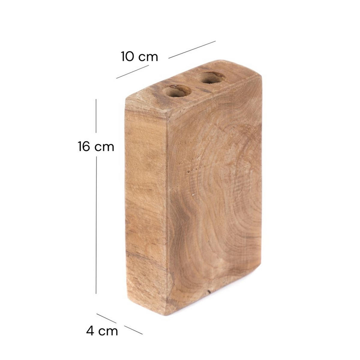 ZAHNBÜRSTENHALTER Duo II Teakholz, für 2 Zahnbürsten naturfarben - Naturfarben, Holz (10/16/4cm) - DESIGN DELIGHTS