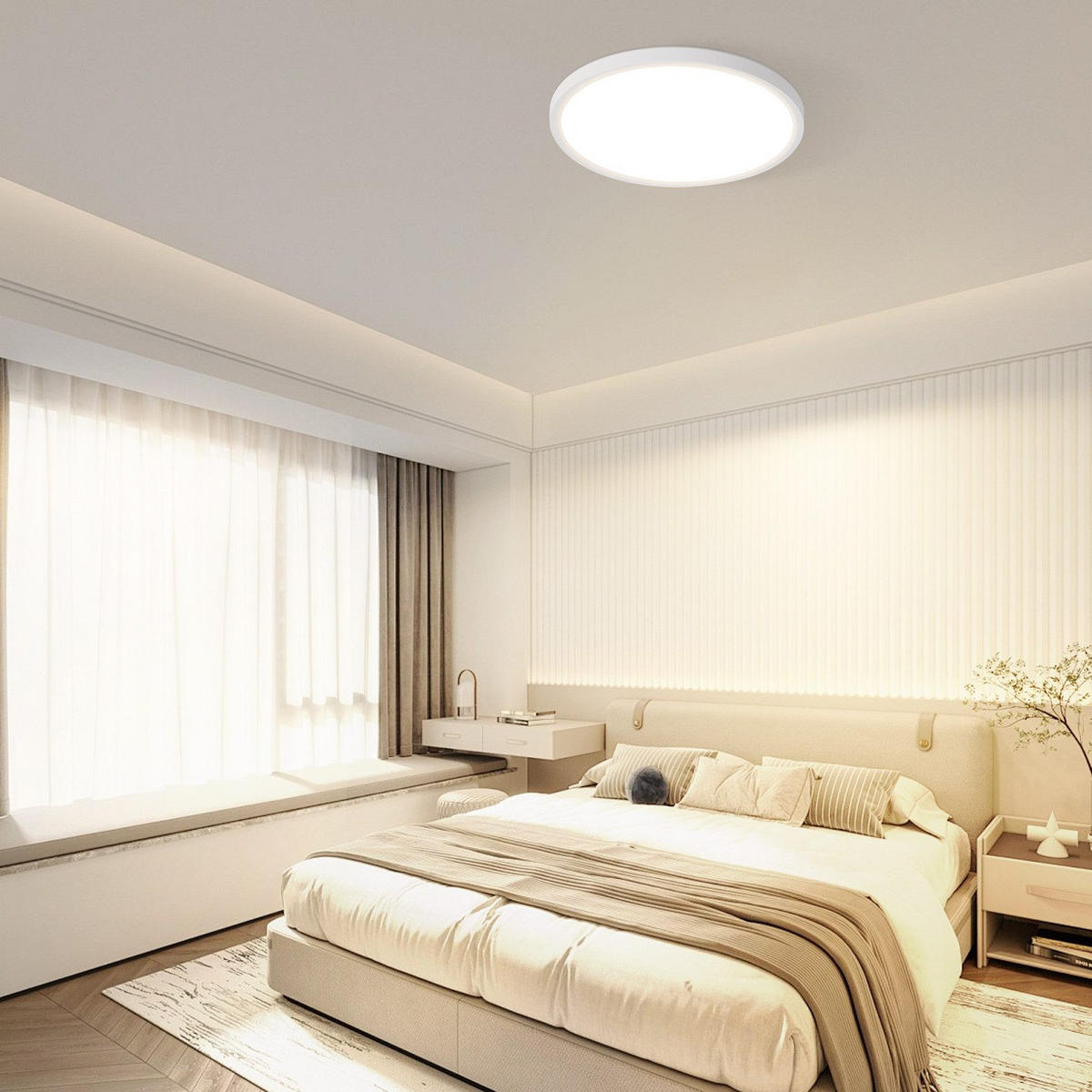 LED-DECKENLEUCHTE Kruger 22/22/2.6cm - Weiß, Kunststoff (22/22/2.6cm) - Nettlife