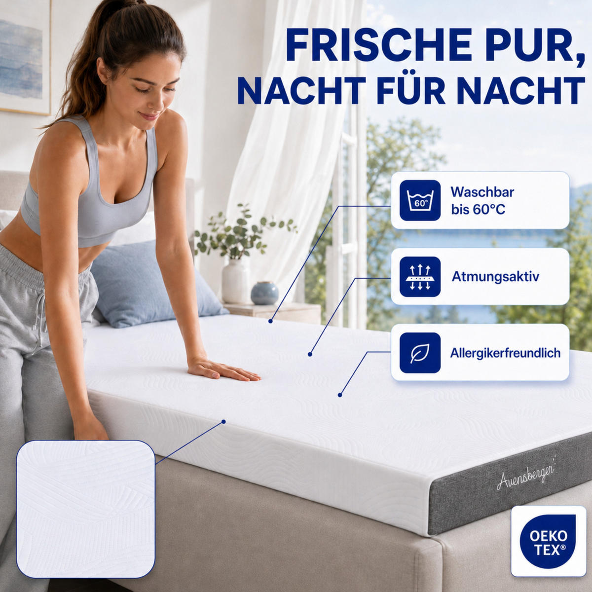 GELSCHAUM Matratze ANNA – 13 cm 100x200cm - Grau, Textil (80/200cm) - Arensberger