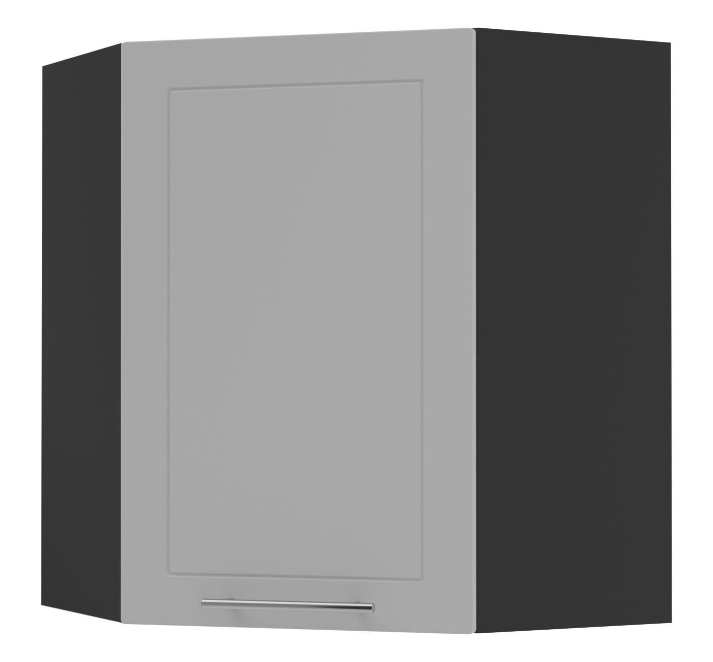 KÜCHENHÄNGESCHRANK Kvantum W10/60 Dust Grey Matt / Schwarz Matt 60 / 60 / 72cm - Schwarz/Grau, Holz/Holzwerkstoff (60/72/60cm) - Feldmann-Wohnen