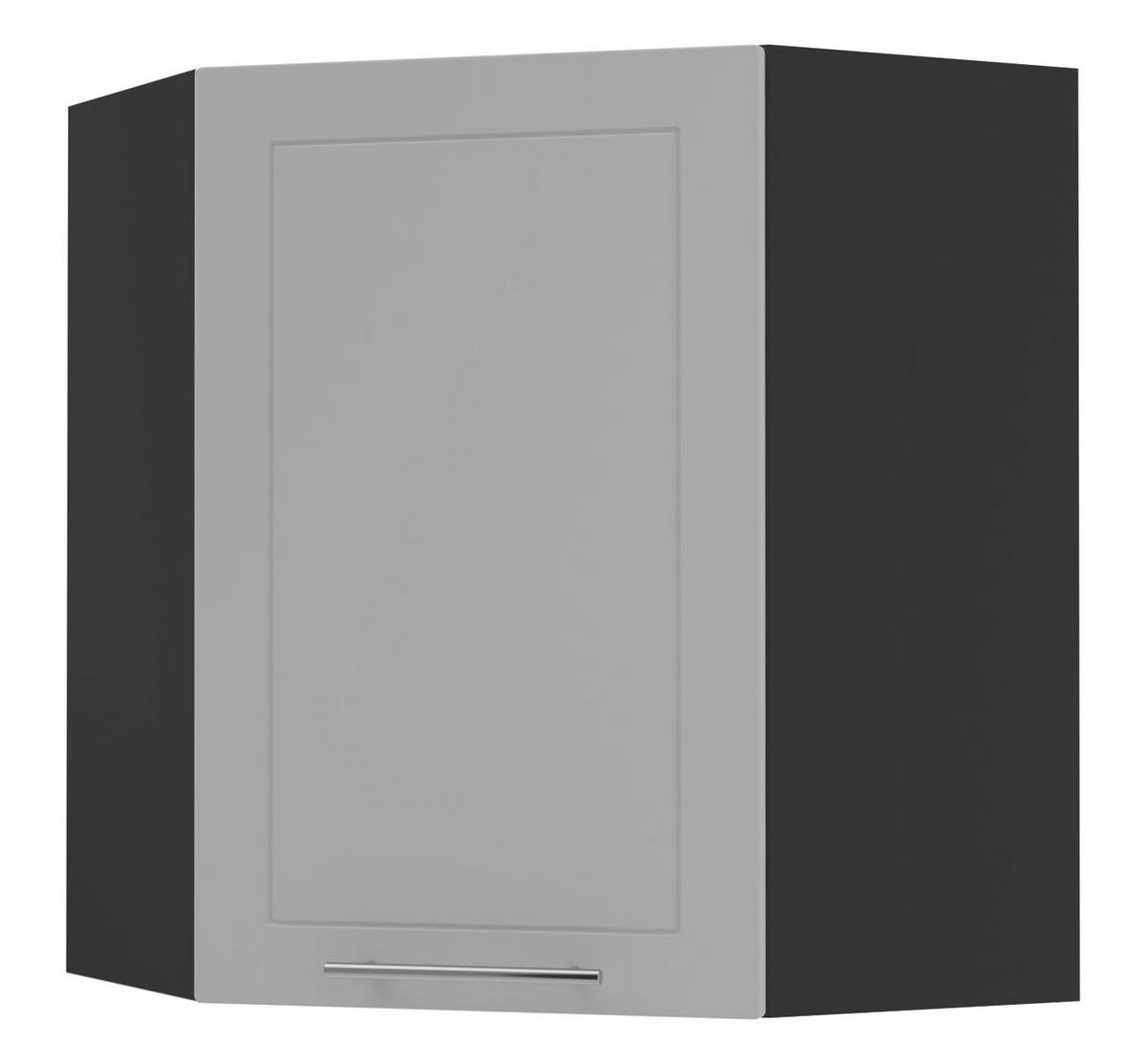 KÜCHENHÄNGESCHRANK Kvantum W10/60 Dust Grey Matt / Schwarz Matt 60 / 60 / 72cm - Schwarz/Grau, Holz/Holzwerkstoff (60/72/60cm) - Feldmann-Wohnen
