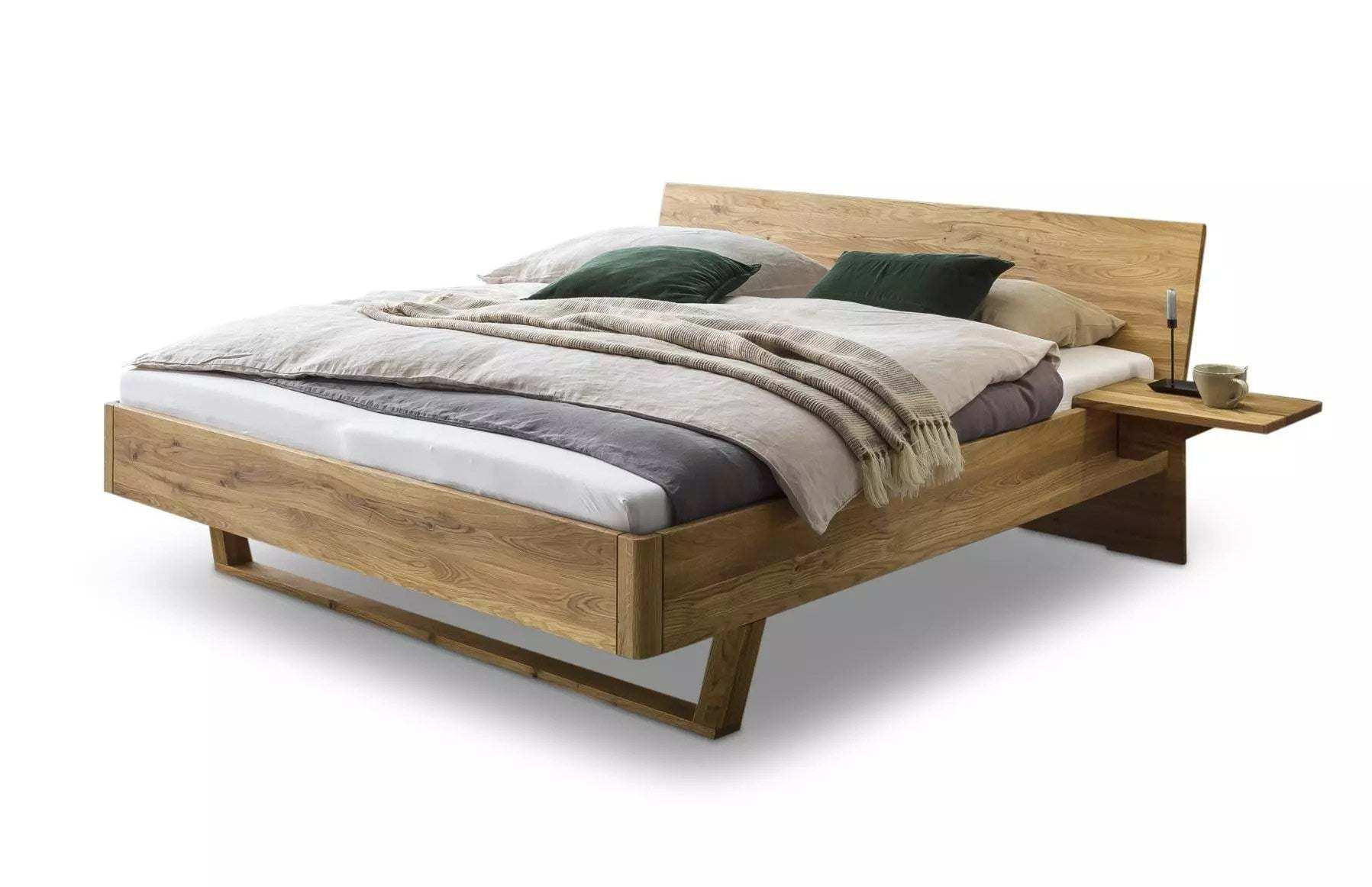 MASSIVHOLZBETT Wildeiche PLATEAU / 140 x 200 cm / wildeiche-bianco - Weiß, Holz (140/200cm) - BED BOX