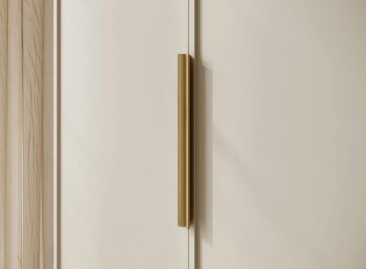 KLEIDERSCHRANK Frame Greige 150 cm - Taupe/Goldfarben, Holzwerkstoff/Metall (150/200.5/57cm) - Selsey