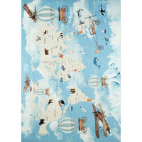 KINDERTEPPICH mit Weltkartenmotiv Happy 160x230 cm - Blau, Textil (160/230cm) - Nazar Rugs