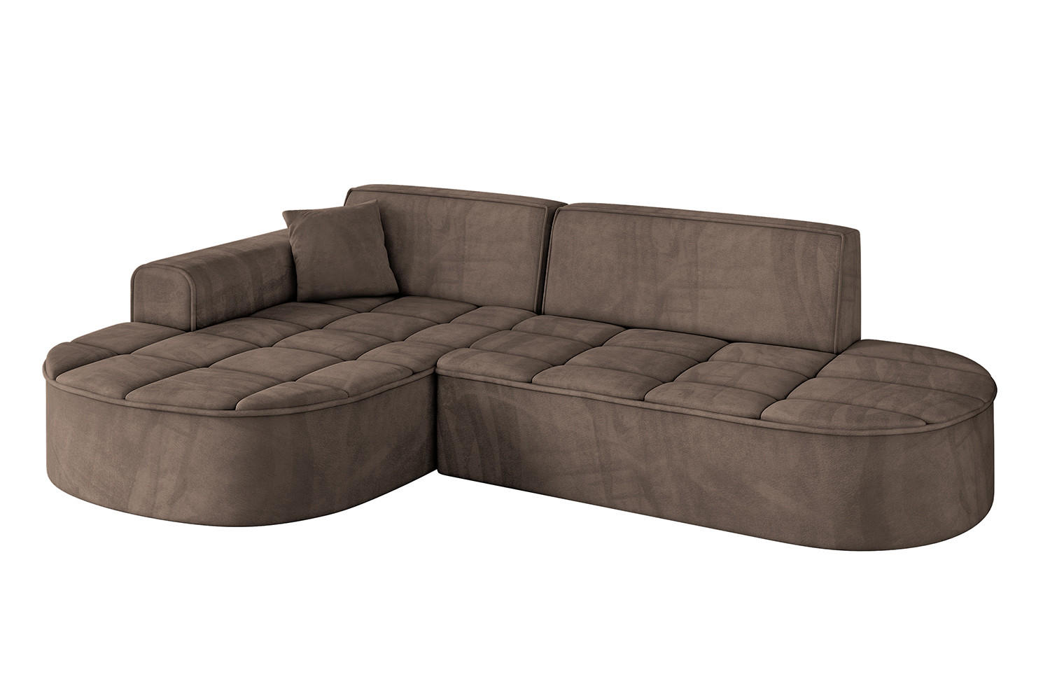 ECKSOFA Ottomane Links TARO-L1 - 243x171x79,5 cm Braun - Braun, Holzwerkstoff/Textil (243/171cm) - ALTDECOR